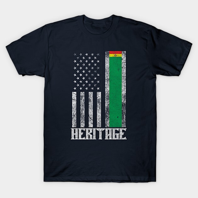 Bolivia Hispanic Heritage destressed flag T-Shirt by Coqui Tees